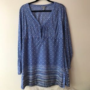 Athleta Flower Print Dress Lavender Blue Dress